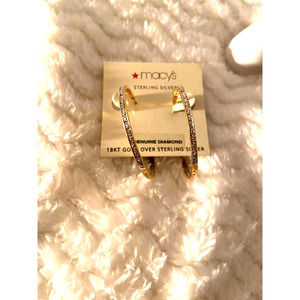 Gold & Diamond Hoop Earrings